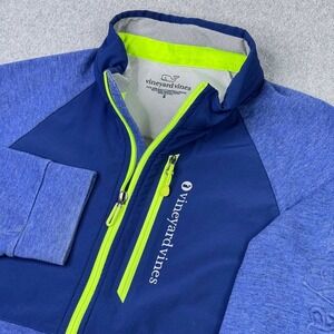 Vineyard‎ Vines Performance Jersey Mesh Jacket Men's Size Small Blue Neon Whale